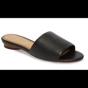 Splendid Betsy Black Leather Slide Sandals